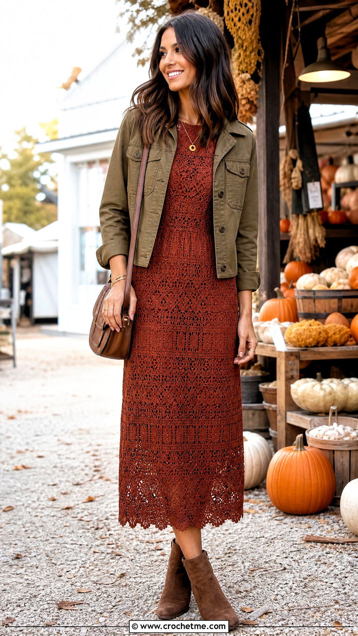 Crochet Dress With Ankle Boots - 35 crochet dress outfit ideas