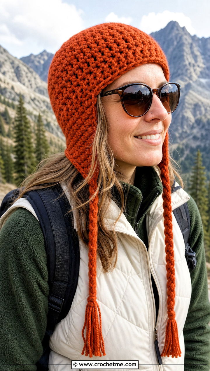 Crochet Earflap Hat With Hiking Outfit - 25 Cute Crochet Hats outfit ideas