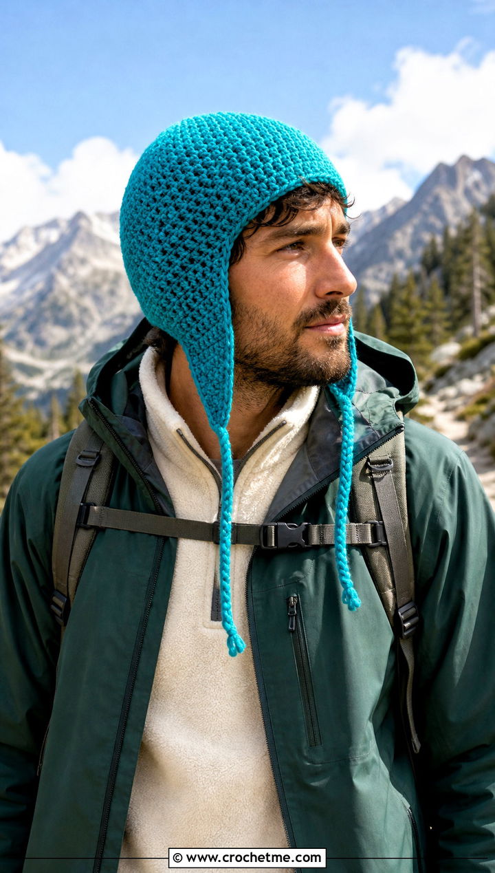 Crochet Earflap Hat With Hiking Outfit - 15 Crochet Mens Hats outfit ideas