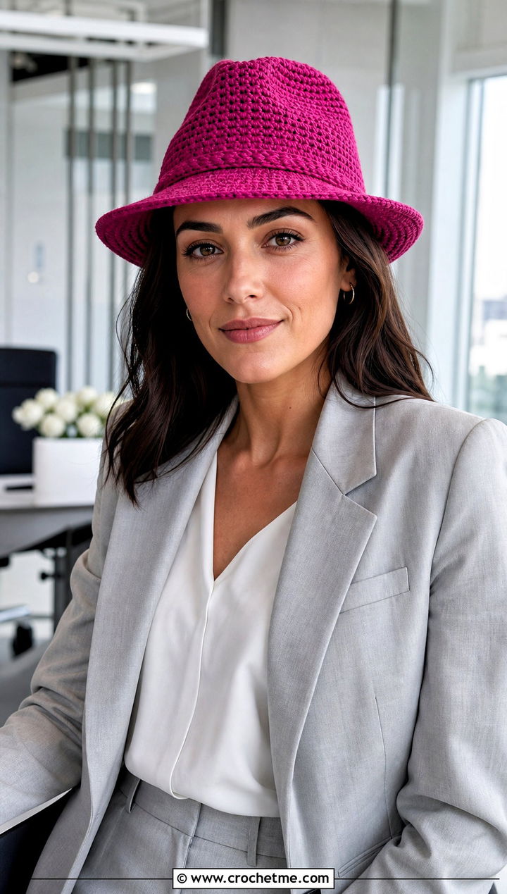 Crochet Fedora With Matching Suit - 30 hats to crochet outfit ideas