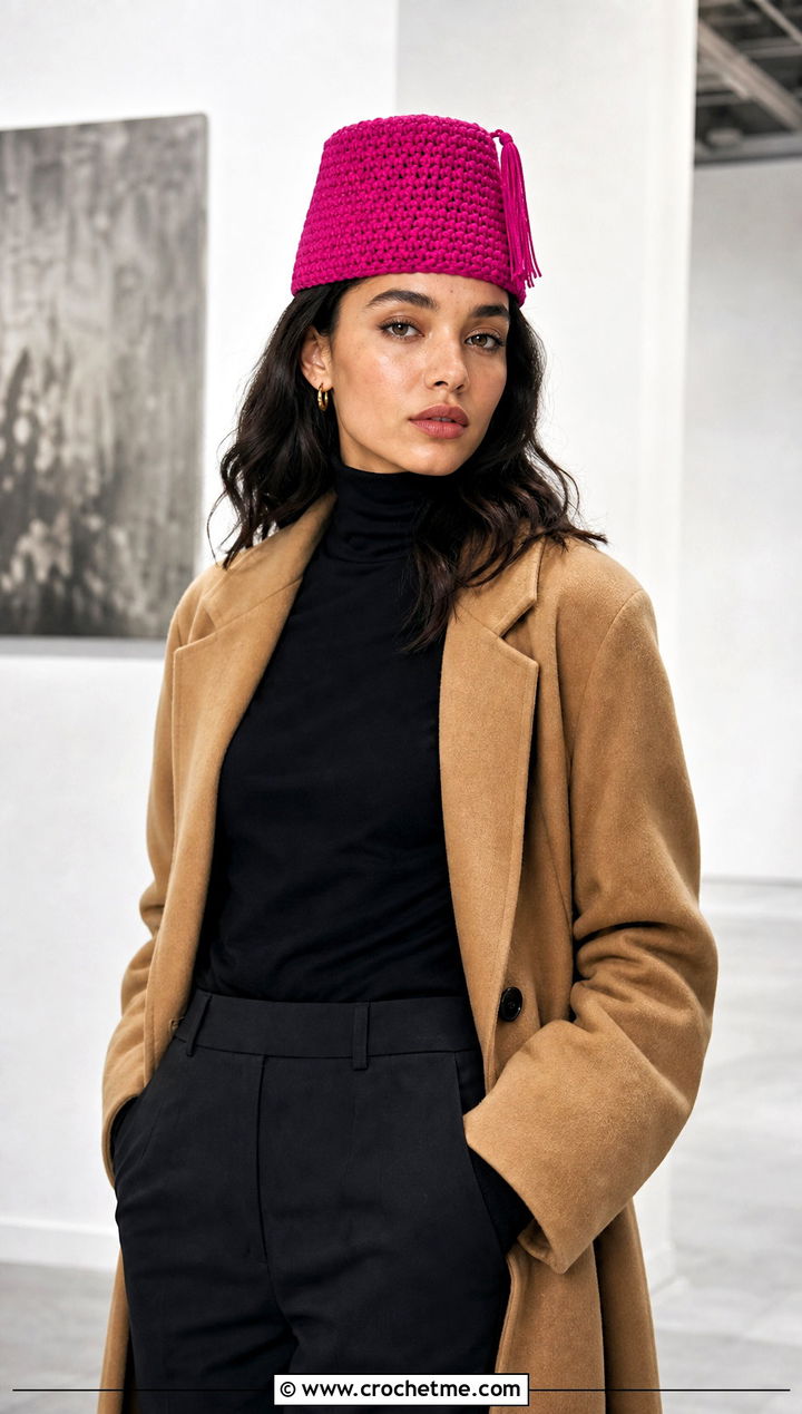 Crochet Fez Hat With A Longline Coat - 20 1930s crochet hat outfit ideas