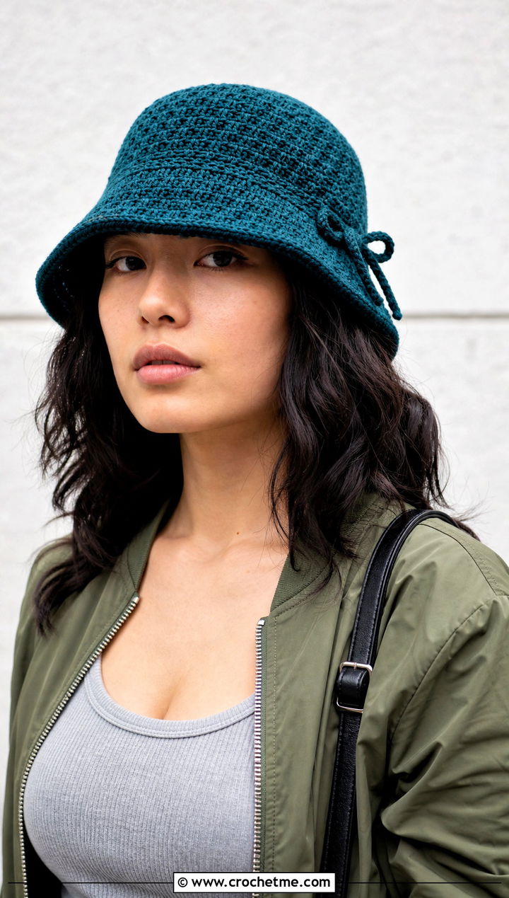 Crochet Fisherman Hat With Bow And Cargo Pants - 20 Crochet Hat With Bow outfit ideas