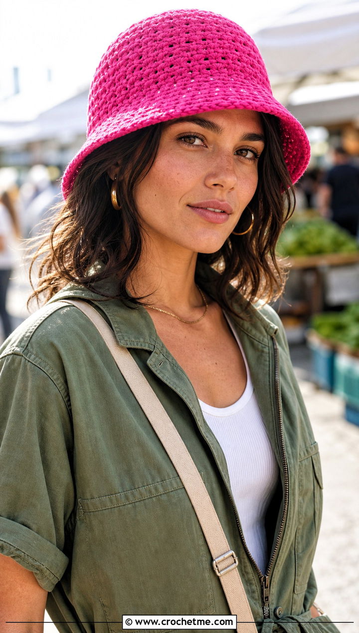 Crochet Fisherman Hat With Utility Jumpsuit - 20 Best Crochet Hat outfit ideas