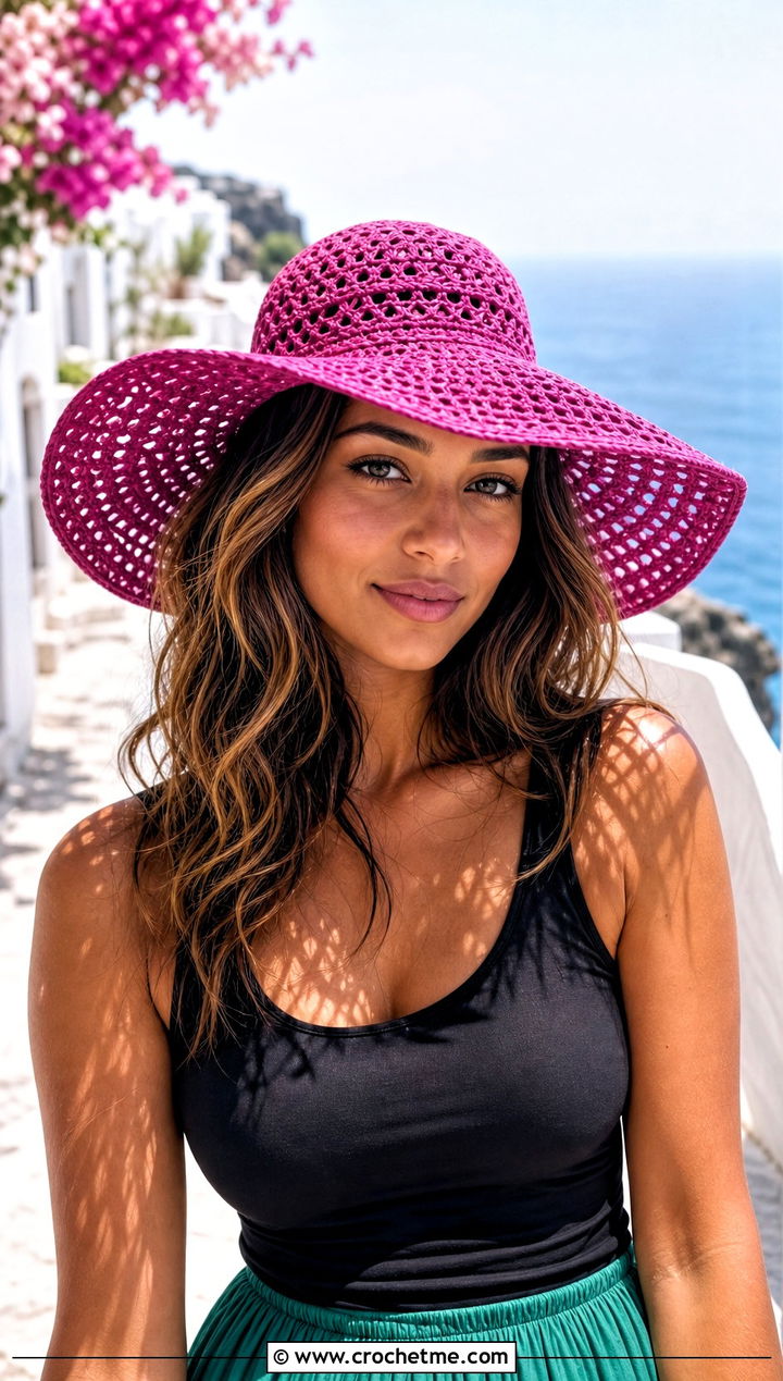 Crochet Floppy Hat With Maxi Skirt - 30 aesthetic crochet hat ideas