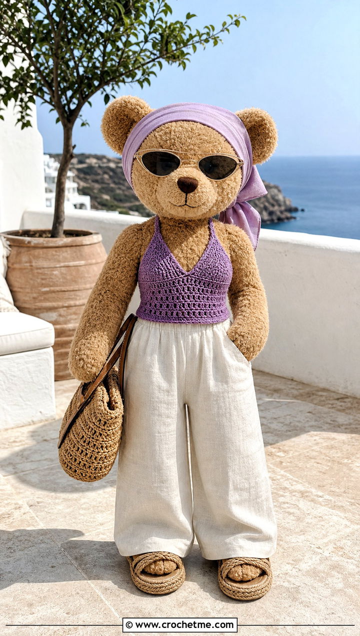 Crochet Halter Top With Linen Pants - 35 crochet teddy clothes and outfit ideas
