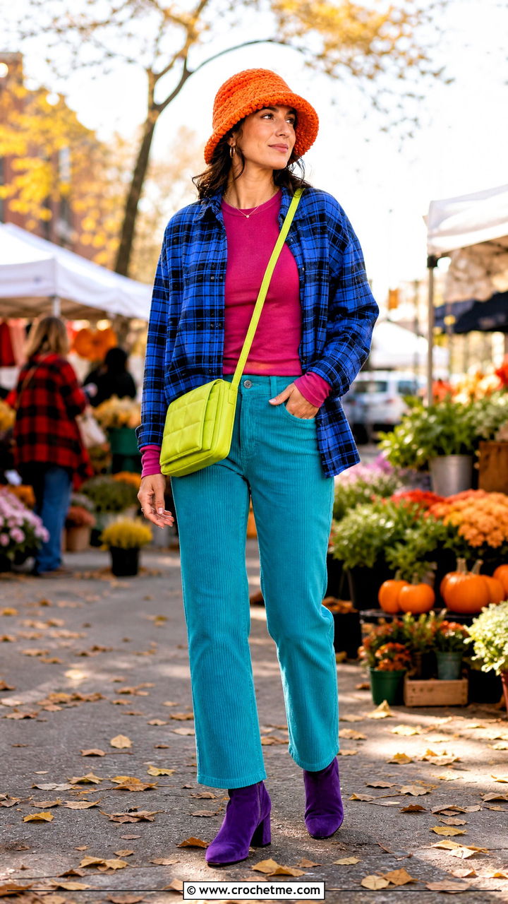 Crochet Hat With Layered Fall Outfit - 35 crochet hats outfit ideas