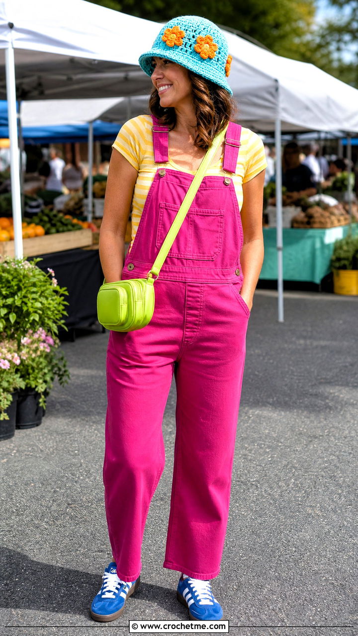 Crochet Hat With Overalls - 35 crochet hats outfit ideas