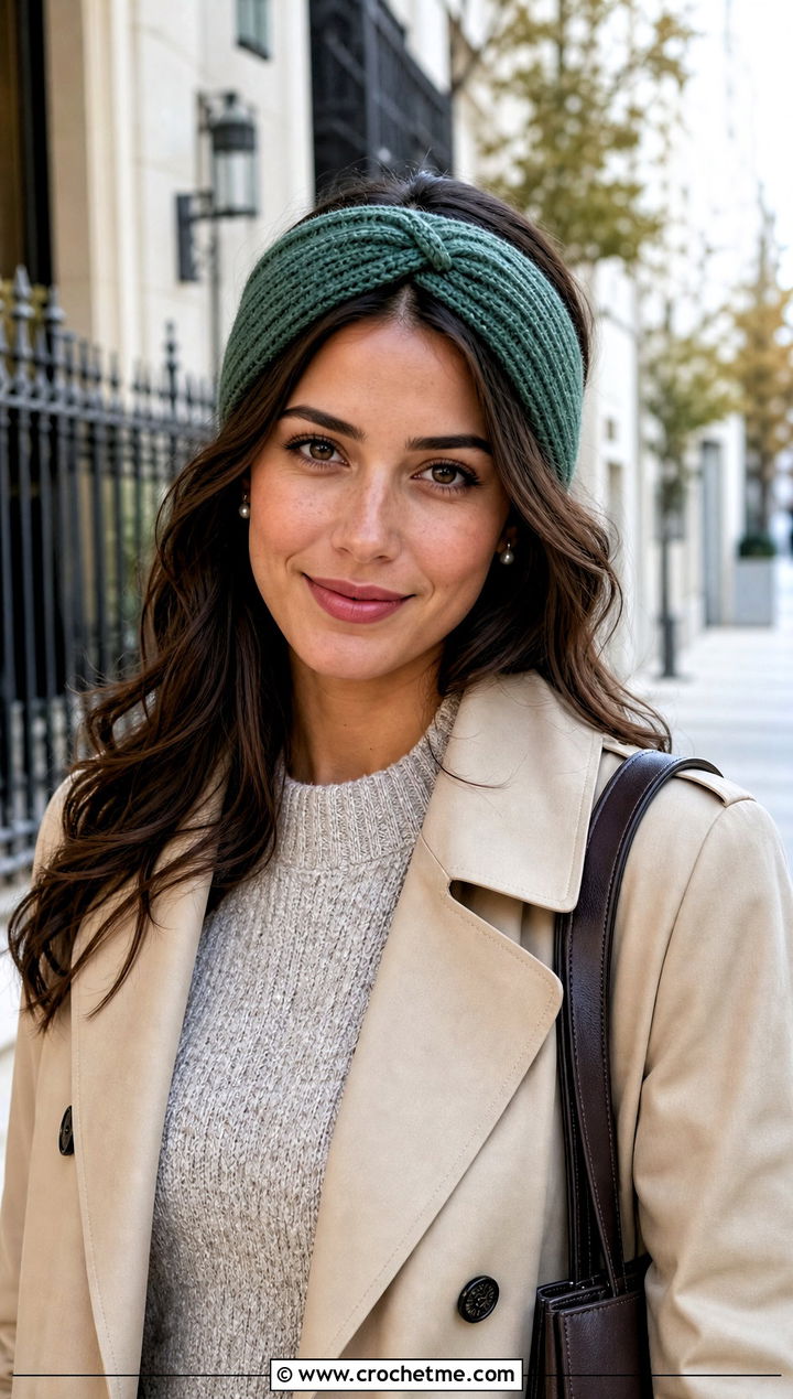 Crochet Headband With Trench Coat Outfit - 25 Small Crochet Projects Clothes and outfit ideas
