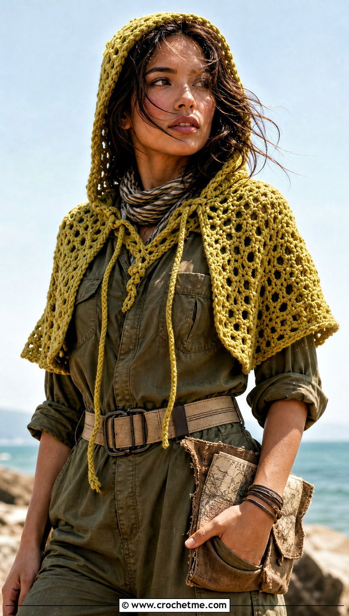 Crochet Hood Pirate Costume With Utility Jumpsuit - 30 crochet pirate costume outfit ideas