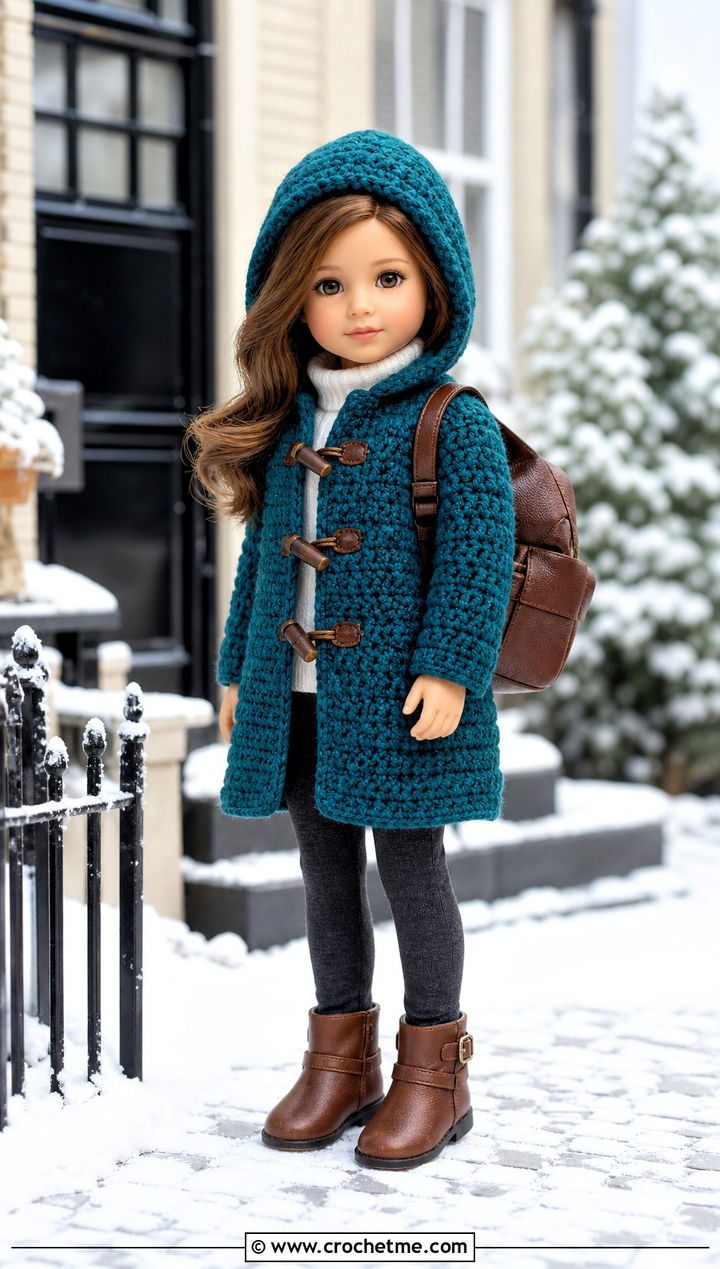 Crochet Hooded Coat With Leggings - 15 Crochet 5 Inch Doll Clothes and outfit ideas
