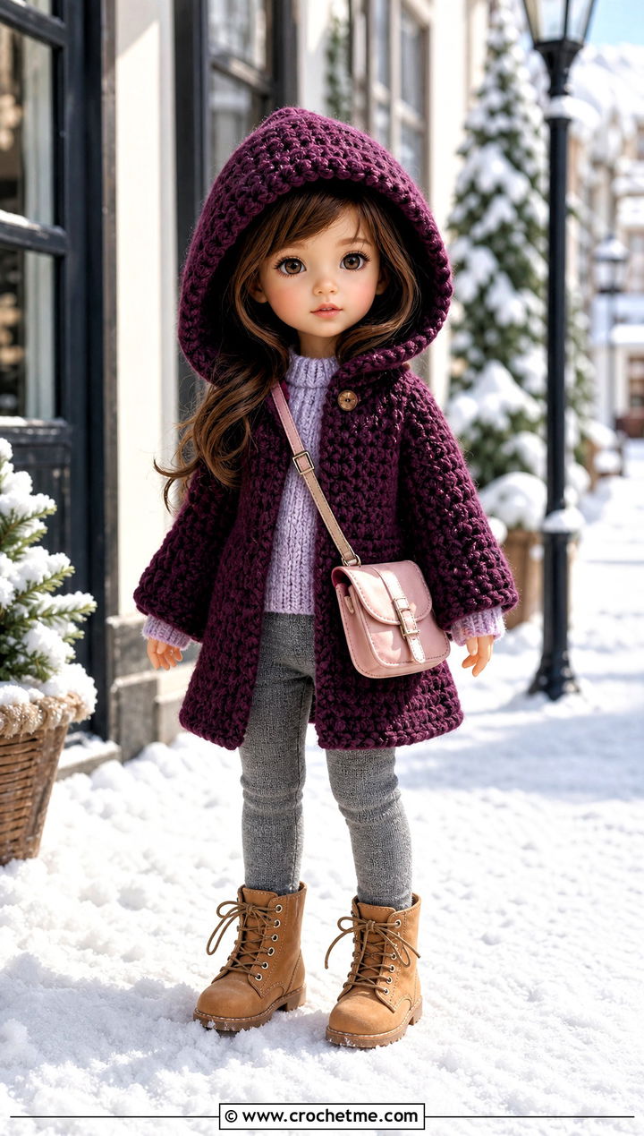 Crochet Hooded Coat With Leggings - 25 Crochet Small Doll Clothes and outfit ideas
