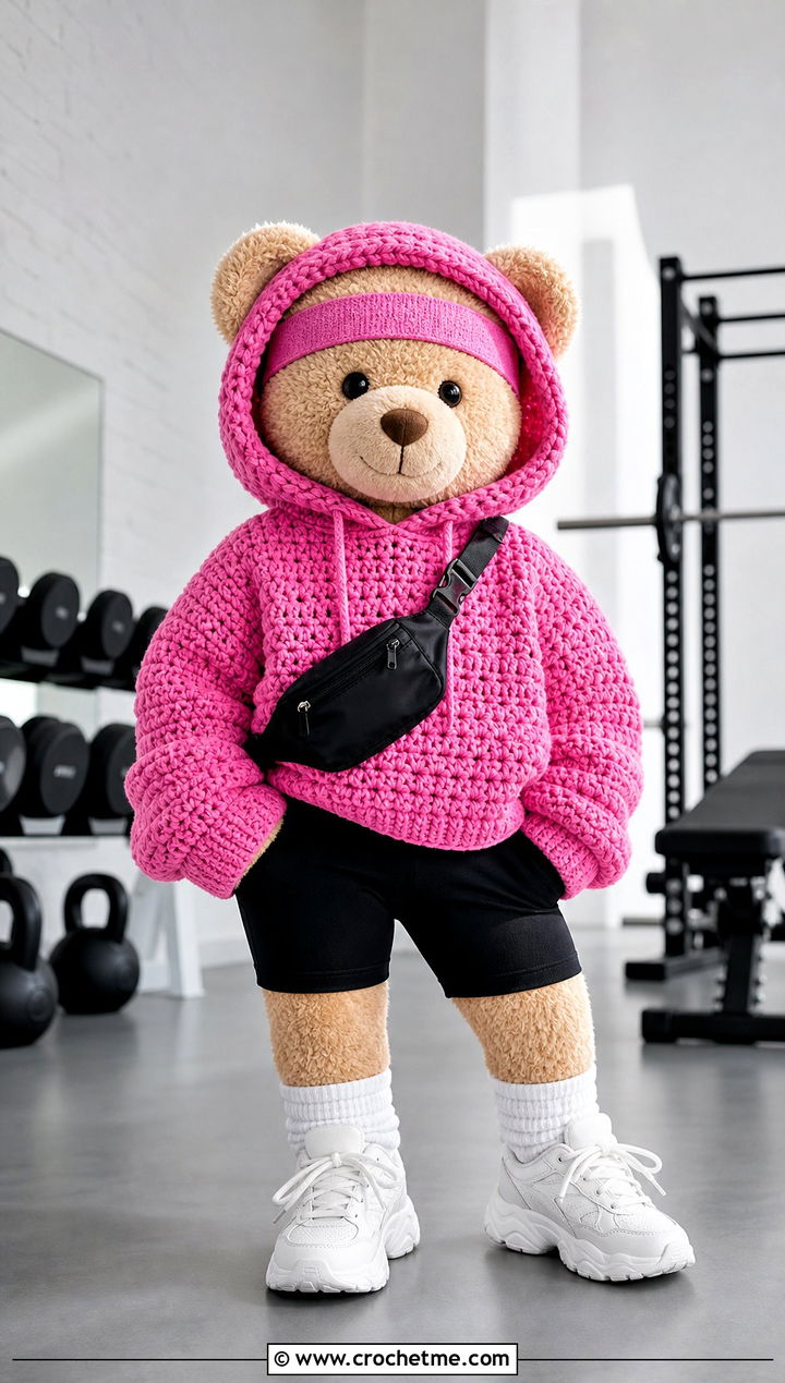 Crochet Hoodie With Bike Shorts - 35 crochet teddy clothes and outfit ideas