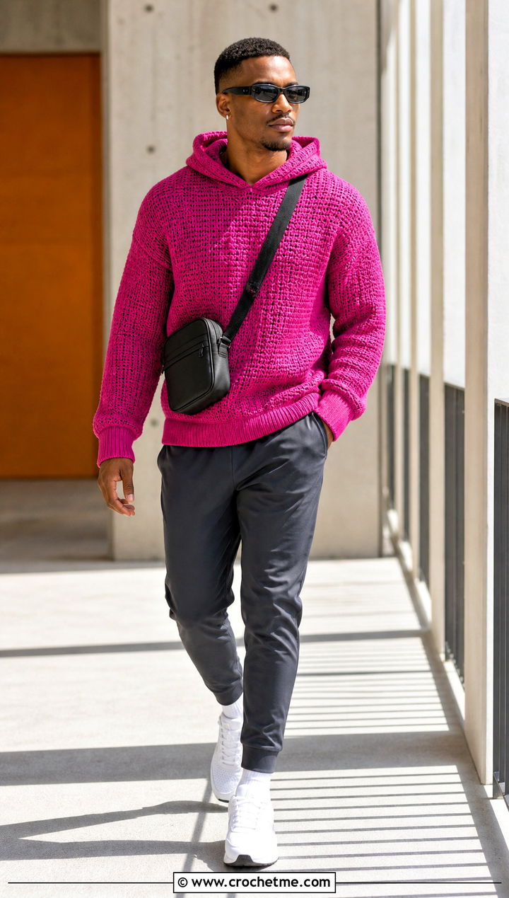 Crochet Hoodie With Track Pants - 25 Crochet Guys Clothes and outfit ideas