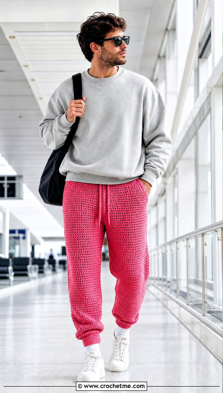 Crochet Joggers With Crewneck Sweatshirt - 25 crochet clothes men ideas
