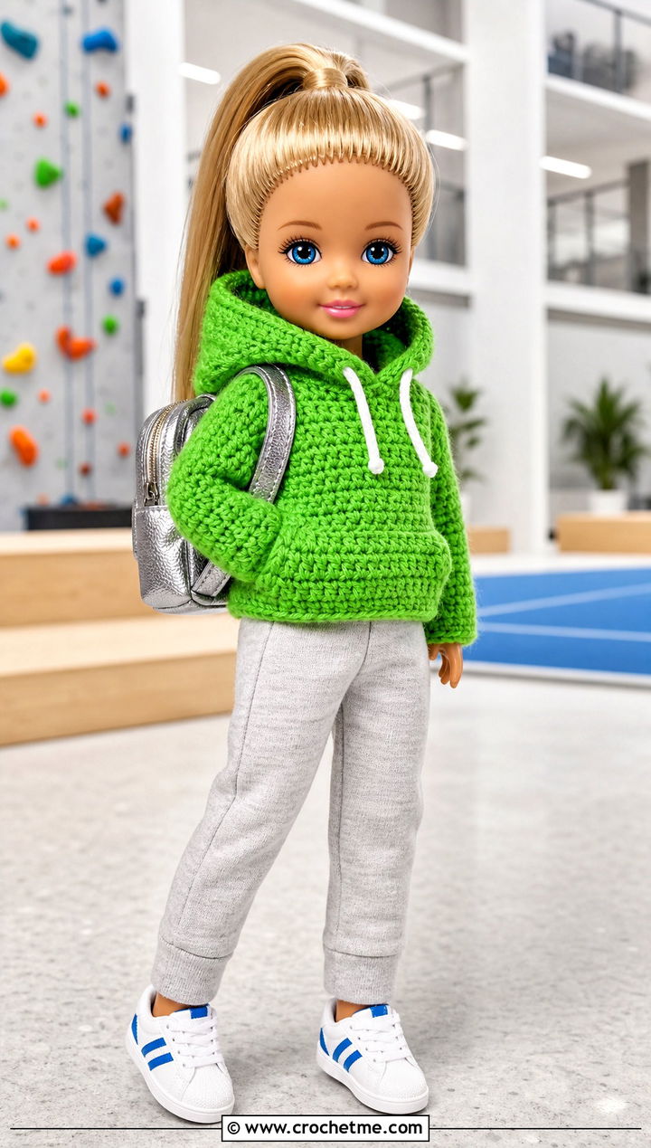 Crochet Kelly Doll Hoodie With Joggers - 15 Crochet Kelly Doll Clothes and outfit ideas