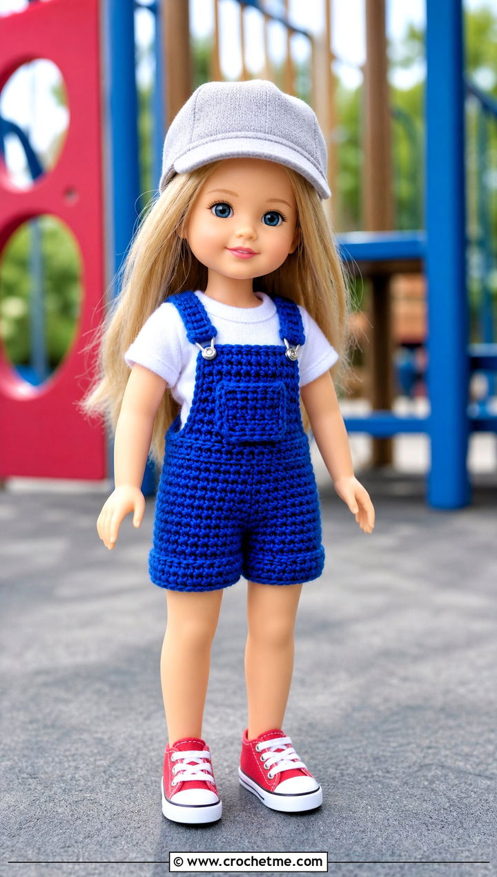 Crochet Kelly Doll Overalls With T Shirt - 15 Crochet Kelly Doll Clothes and outfit ideas