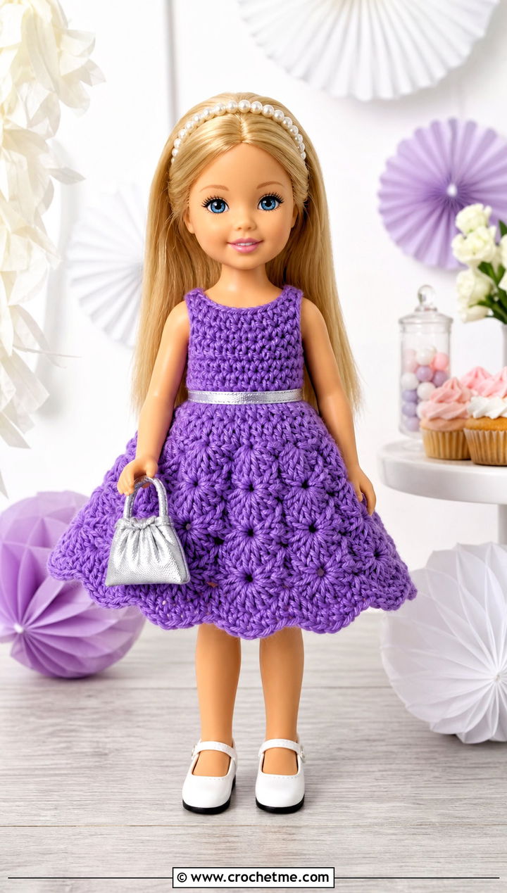 Crochet Kelly Doll Party Dress With Mary Janes - 15 Crochet Kelly Doll Clothes and outfit ideas