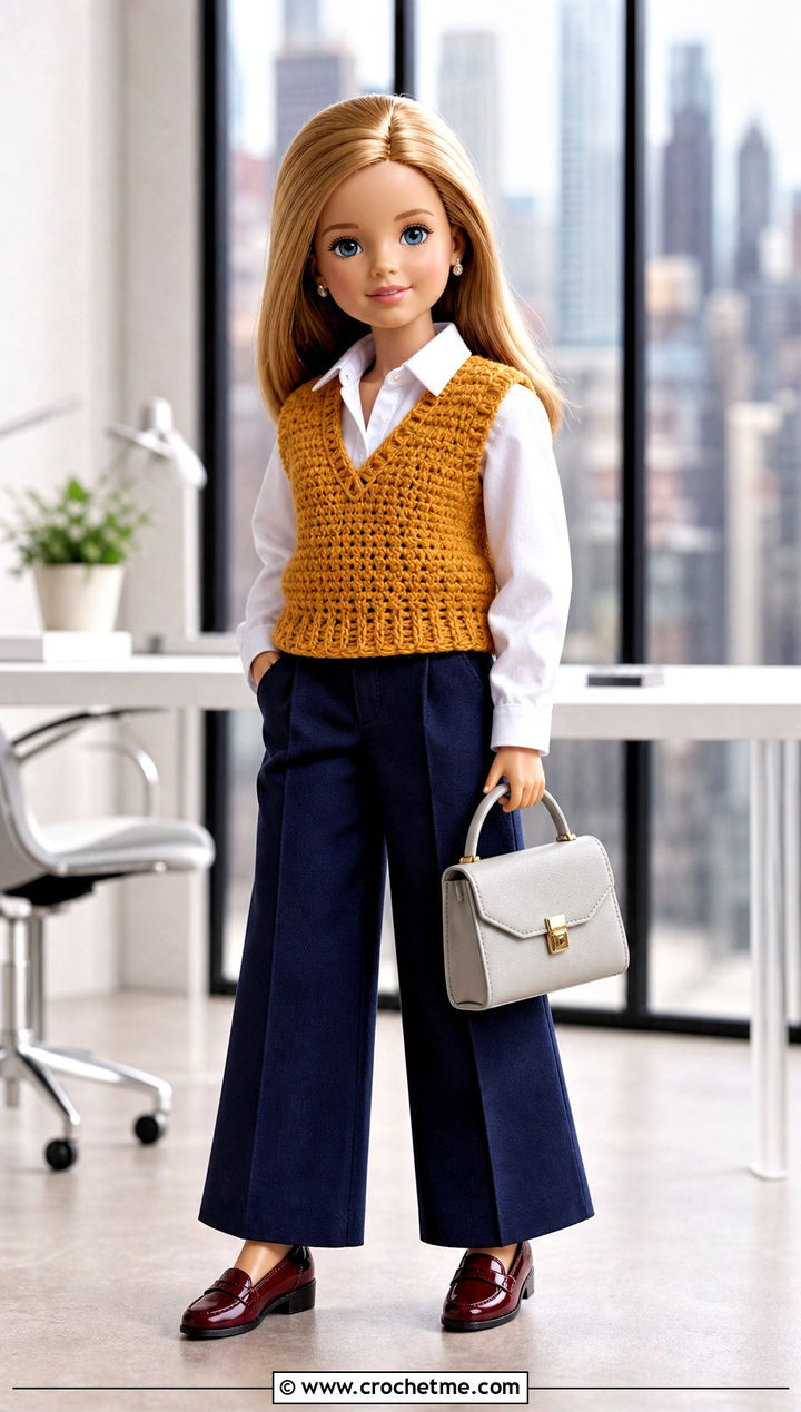 Crochet Kelly Doll Vest With Wide Leg Pants - 15 Crochet Kelly Doll Clothes and outfit ideas