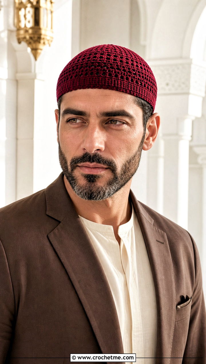 Crochet Kufi Hat With Tailored Suit - 30 male crochet hat outfit ideas