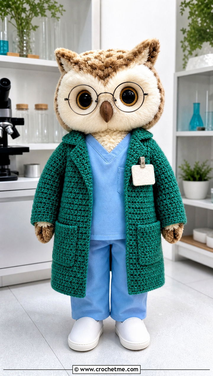 Crochet Lab Coat With Scrub Set - 25 Crochet Stuffie Clothes and outfit ideas