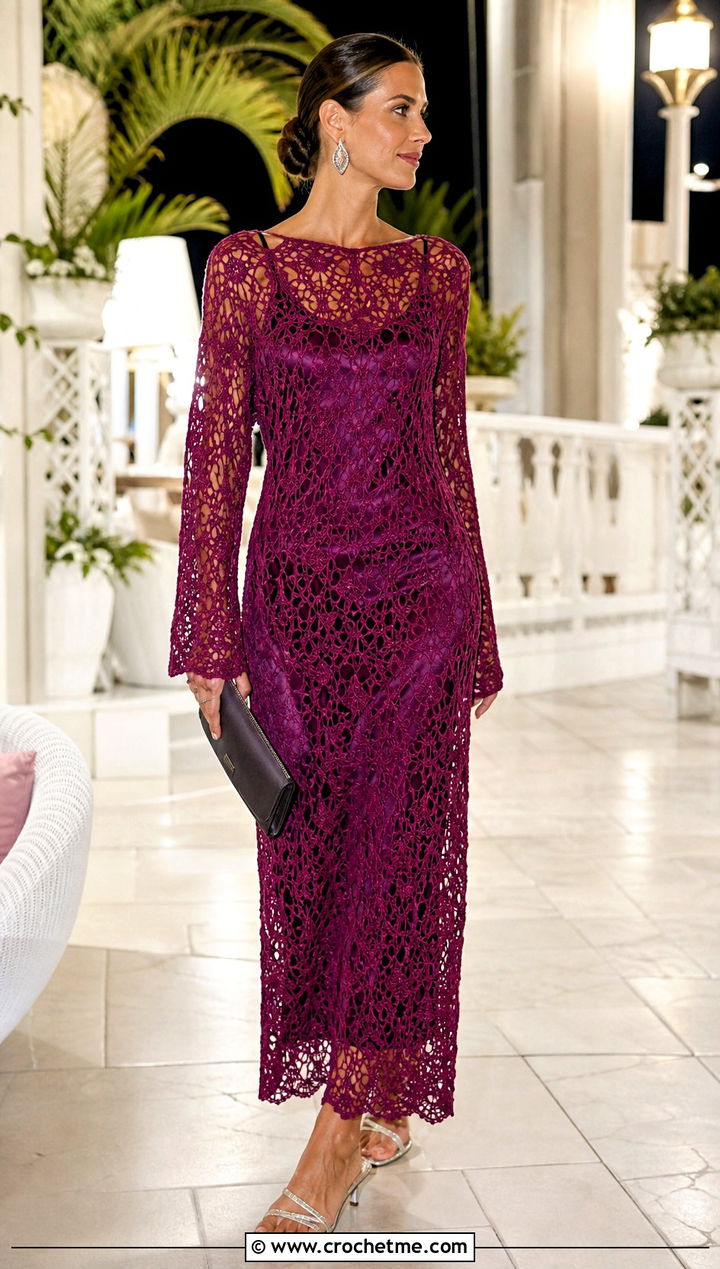 Crochet Lace Cover Up Dress With Satin Slip - 35 crochet summer cover up outfit ideas