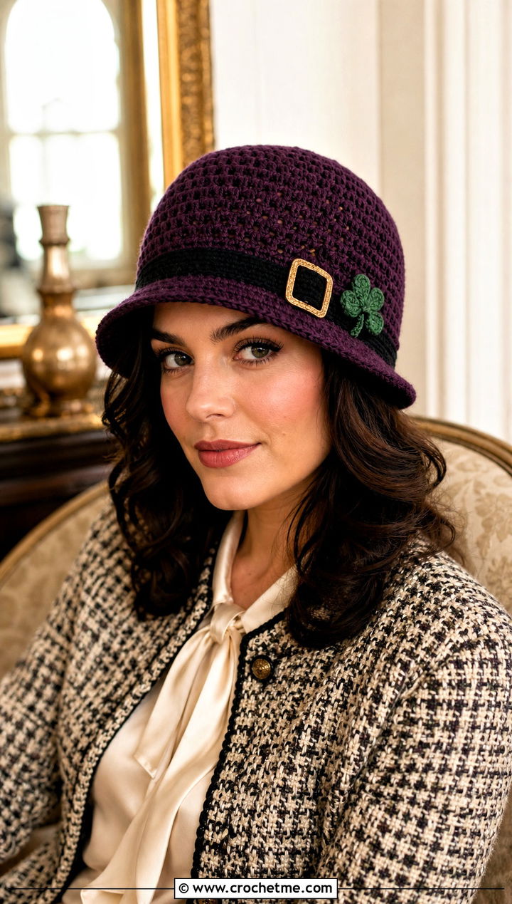 Crochet Leprechaun Cloche Hat With Tweed Set - 20 Crochet Leprechaun Hat outfit ideas