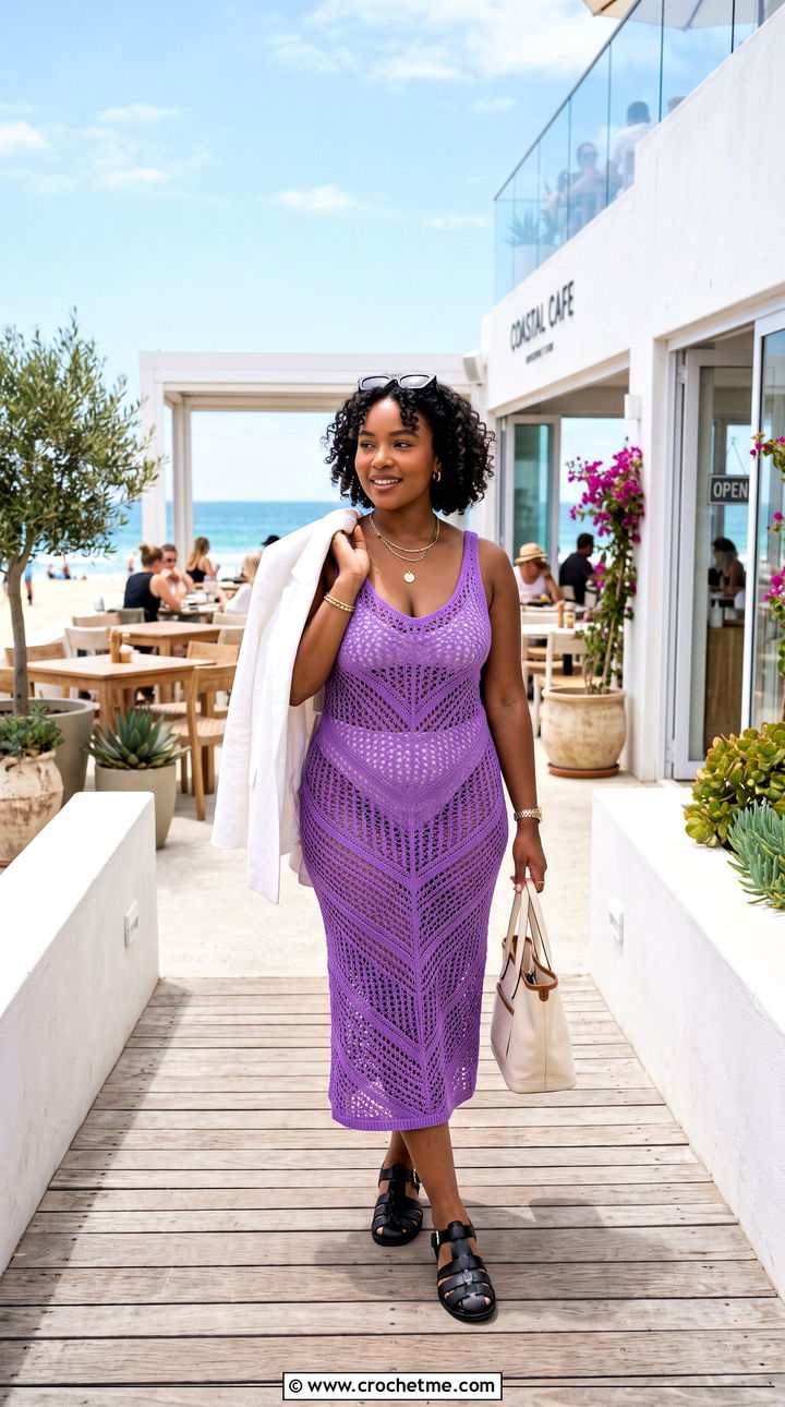 Crochet Midi Dress Beach Outfit - 35 crochet beach outfit ideas