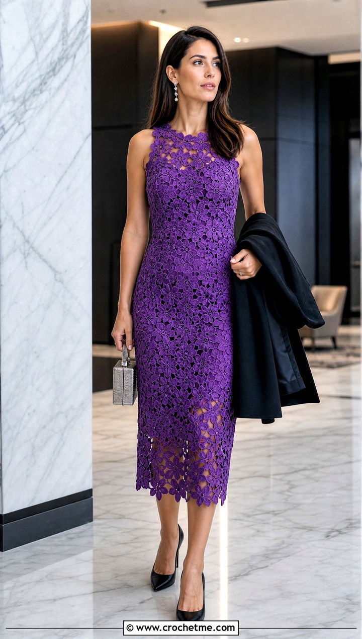 Crochet Midi Dress Cocktail Holiday Outfit - 30 crochet holiday outfit ideas
