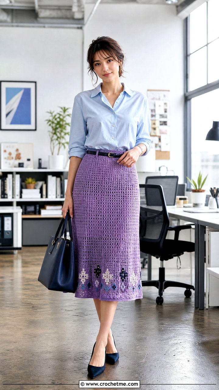 Crochet Midi Skirt With Button Down Shirt - 35 anime crochet clothes and outfit ideas