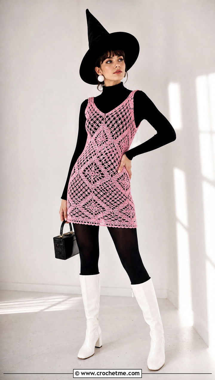 Crochet Mini Dress Mod Witch Outfit - 30 crochet halloween outfit ideas