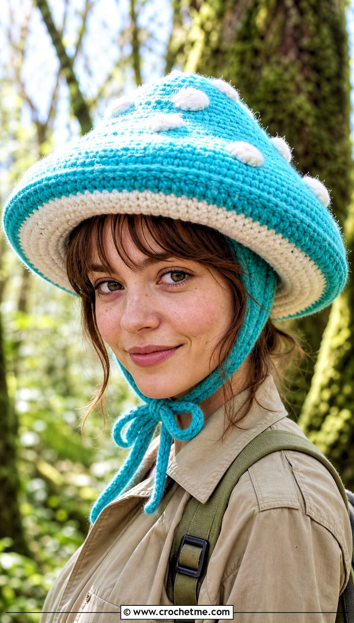 Crochet Mushroom Hood With Utility Jumpsuit - 20 Crochet Halloween Clothing and outfit ideas