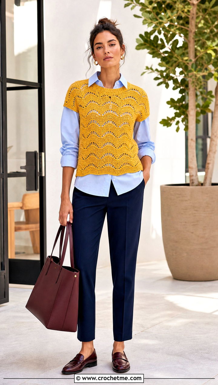 Crochet Nalu Top With A Poplin Shirt - 30 Crochet Nalu Top outfit ideas