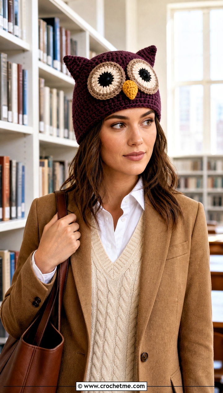 Crochet Owl Amigurumi Hat With Academic Layers - 30 crochet amigurumi hat outfit ideas