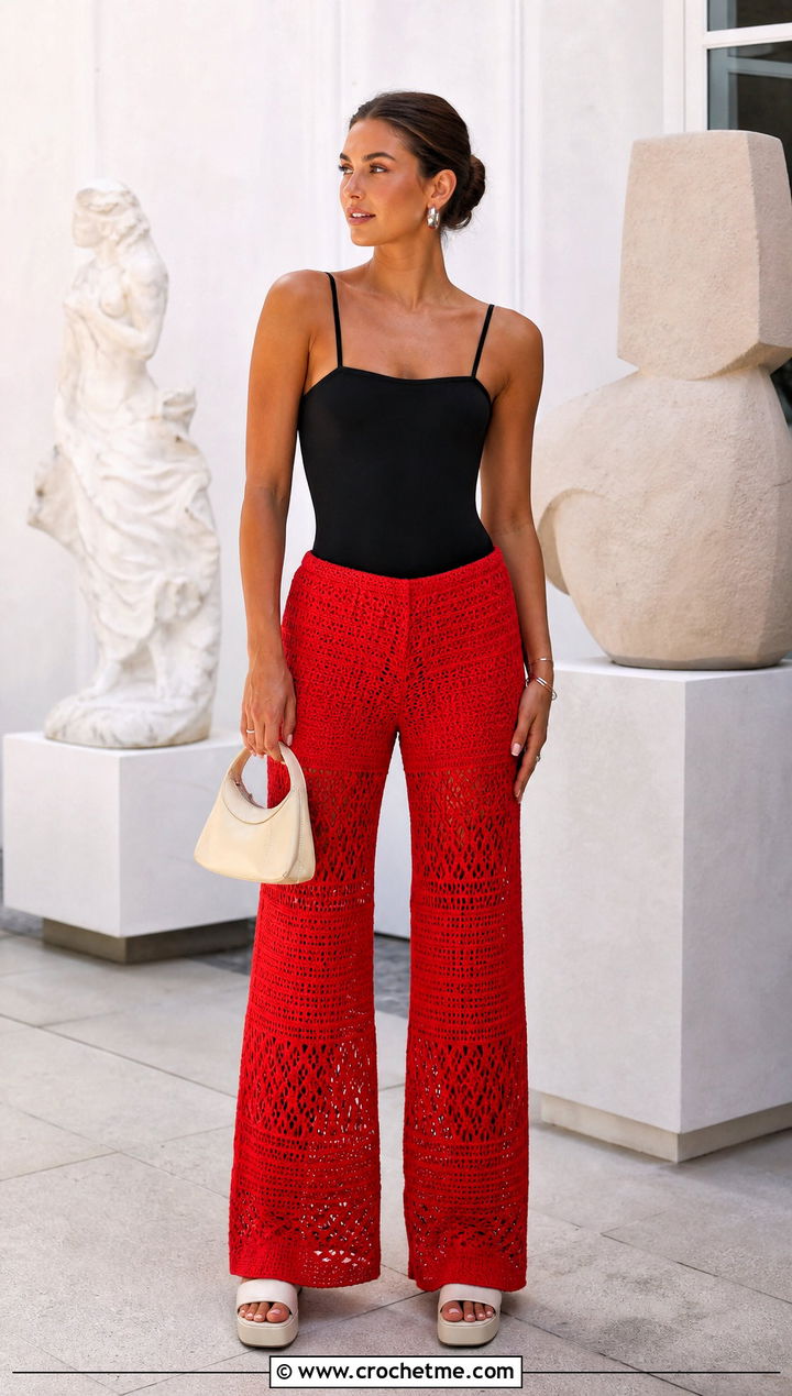 Crochet Pants With A Fitted Bodysuit - 25 Simple Crochet Clothes and outfit ideas