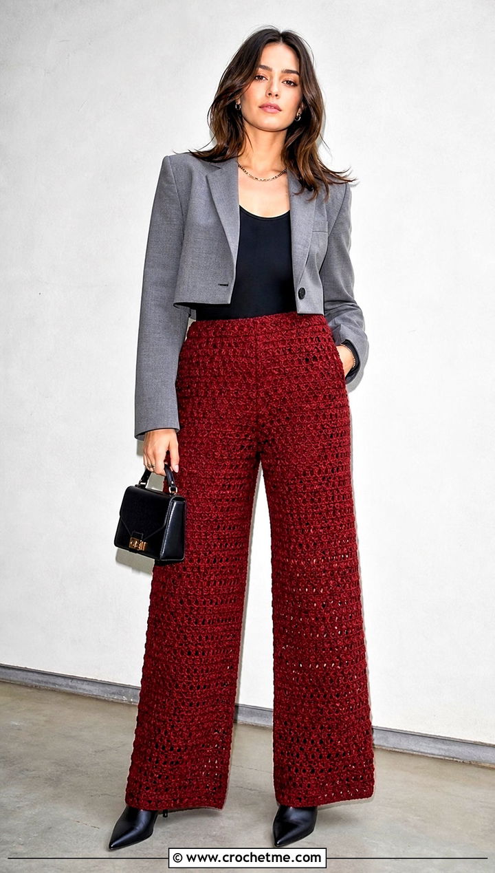 Crochet Pants With Fitted Bodysuit - 20 Quick Crochet Clothes and outfit ideas