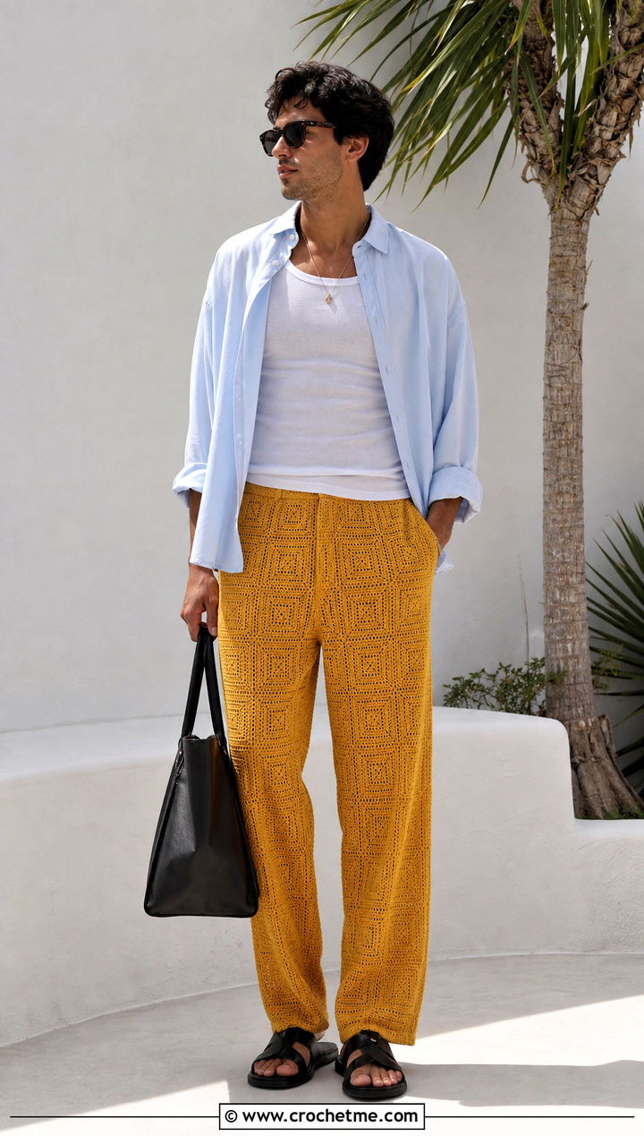 Crochet Pants With Oversized Shirt - 25 crochet men's clothes and outfit ideas