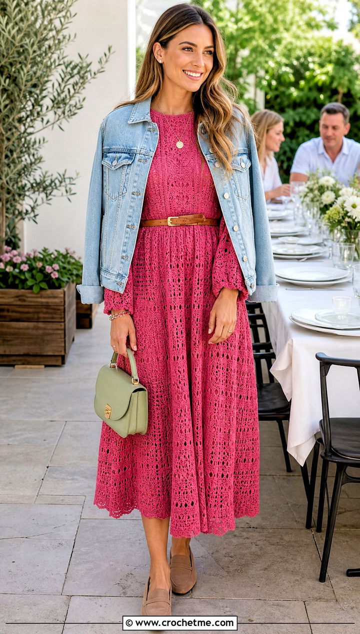 Crochet Peasant Dress With Suede Loafers - 25 crochet easter dress outfit ideas