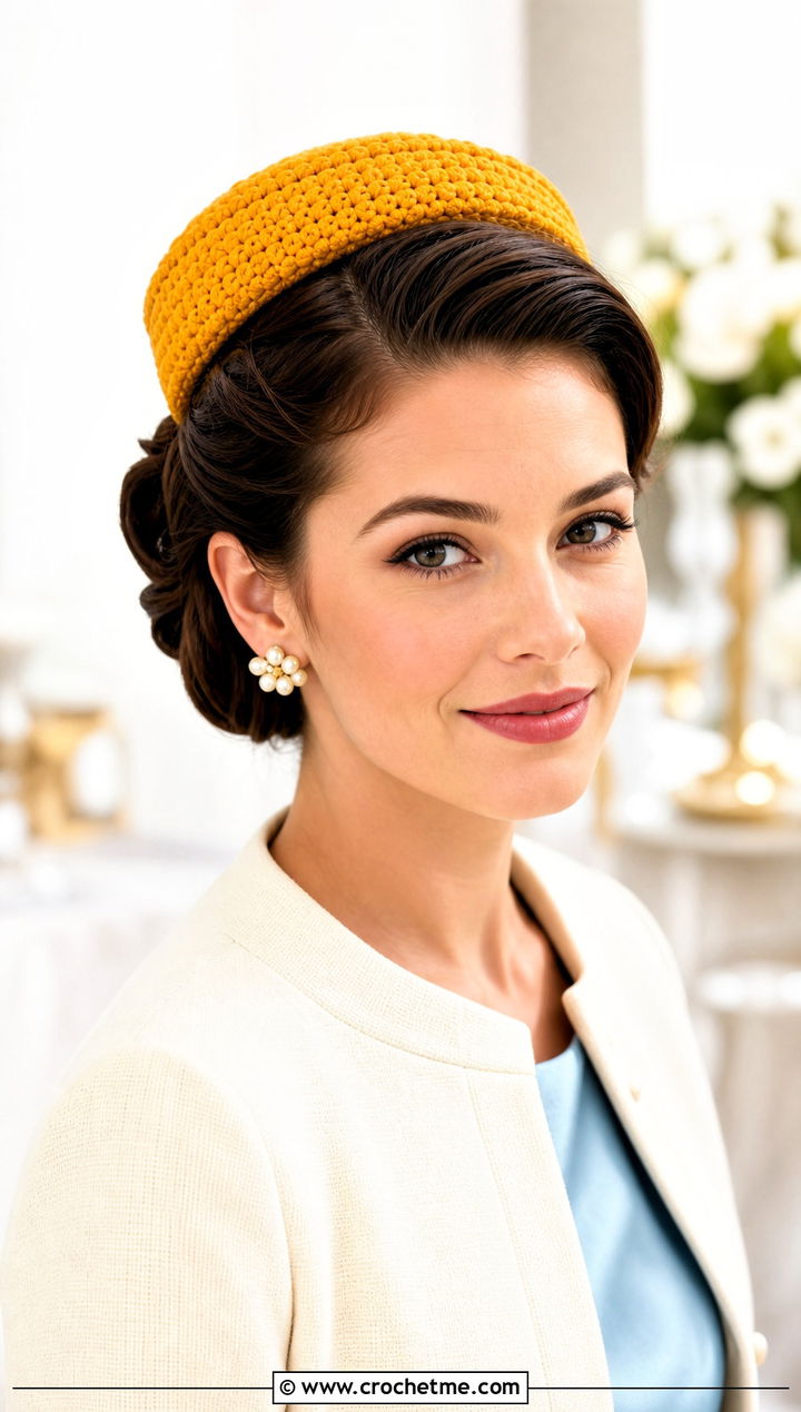 Crochet Pillbox Hat With Skirt Suit - 25 Quick Crochet Hats outfit ideas