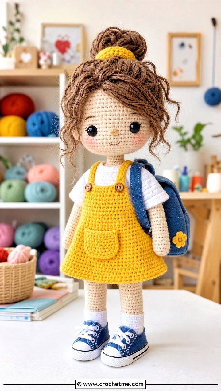 Crochet Pinafore Dress With T Shirt - 15 Clothes For Amigurumi outfit ideas