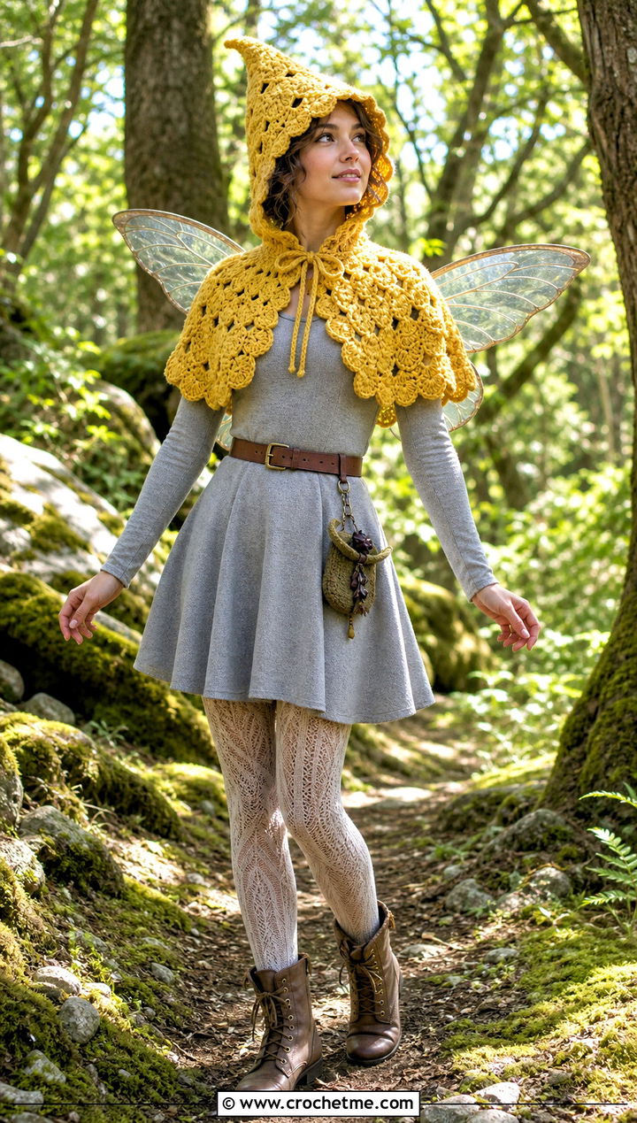 Crochet Pixie Hood Fairy Costume - 35 crochet fairy costume outfit ideas