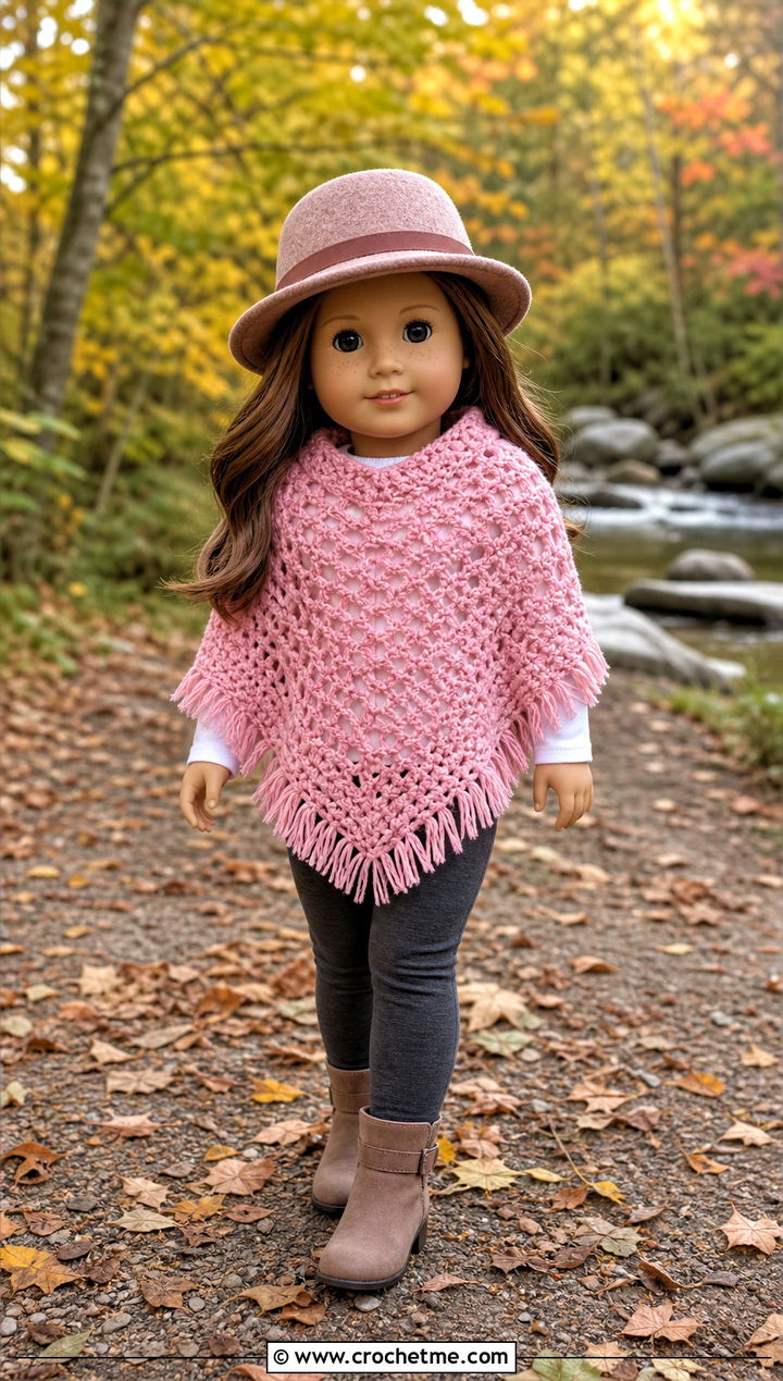 Crochet Poncho With Leggings And Boots - 15 Crochet Our Generation Doll Clothes and outfit ideas
