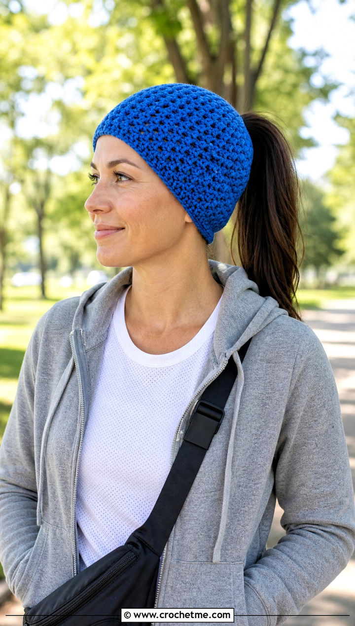 Crochet Ponytail Hat With Hoodie And Joggers - 15 crochet chemo hat with hair outfit ideas