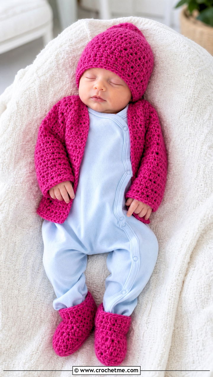Crochet Preemie Coming Home Set With Cotton Basics - 25 Crochet Premie Clothes and outfit ideas