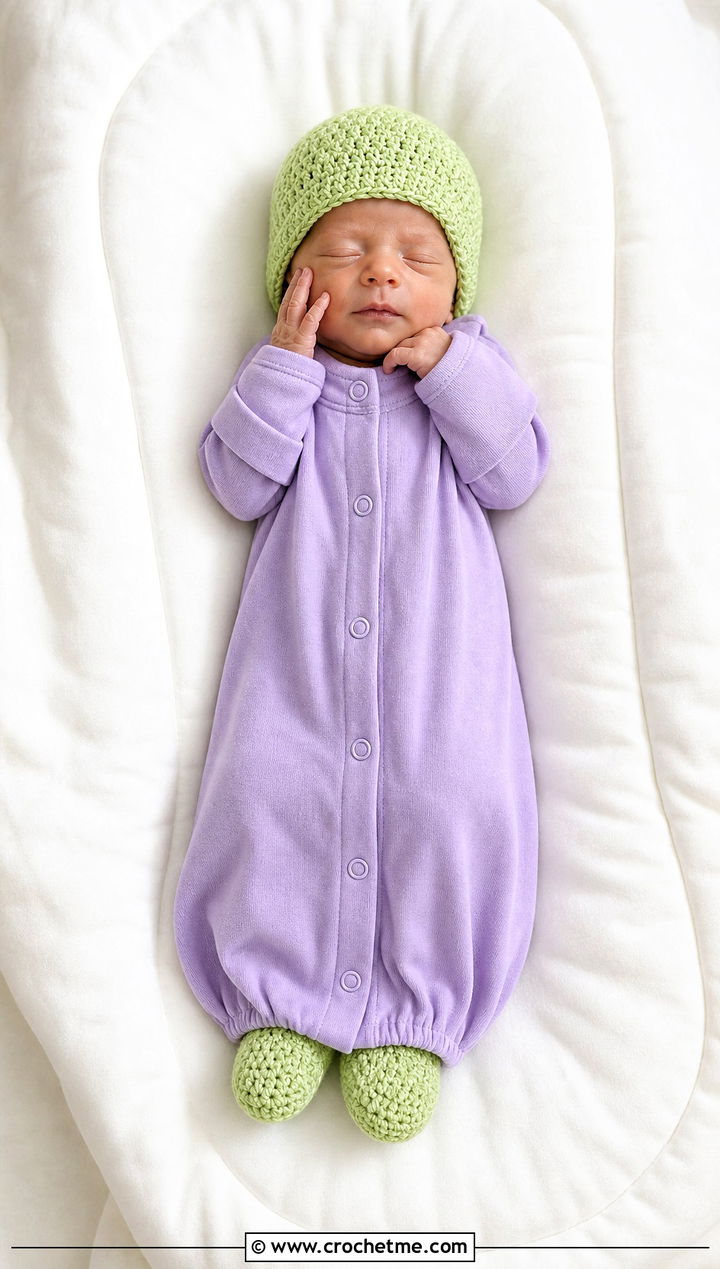 Crochet Preemie Hat And Booties Set With Cotton Gown - 25 Crochet Premie Clothes and outfit ideas