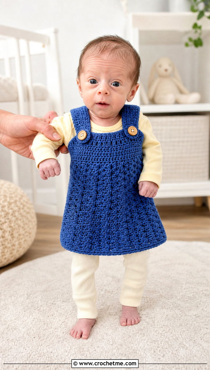 Crochet Preemie Pinafore With Long Sleeve Onesie - 25 Crochet Premie Clothes and outfit ideas