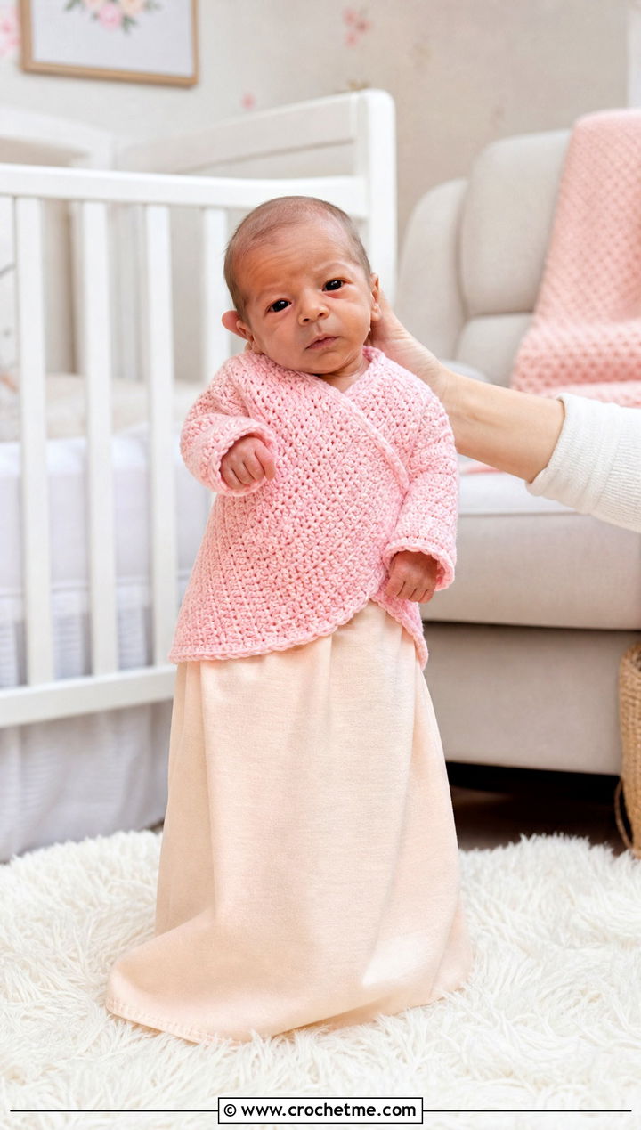 Crochet Preemie Wrap Cardigan With Cotton Gown - 25 Crochet Premie Clothes and outfit ideas