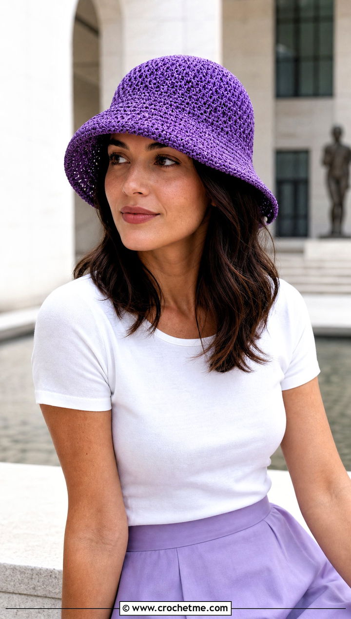 Crochet Raffia Cloche Sun Hat With Midi Skirt - 30 Crochet Raffia Sun Hat outfit ideas