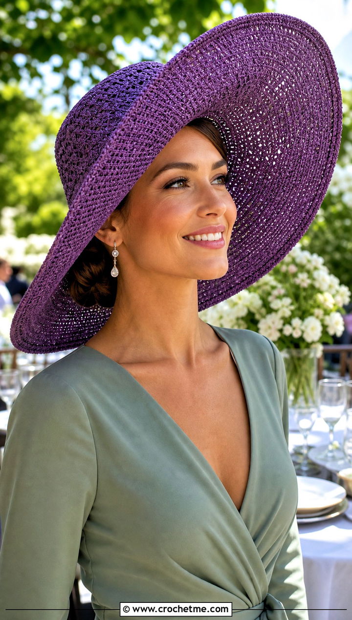 Crochet Raffia Picture Hat With Wrap Dress - 30 crochet raffia hat outfit ideas