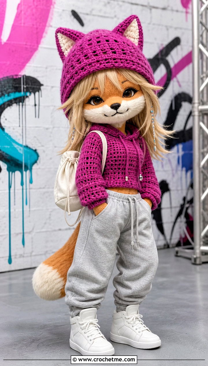 Crochet SKZOO Cat Ear Beanie Set With Joggers - 30 Crochet Skzoo Clothes and outfit ideas