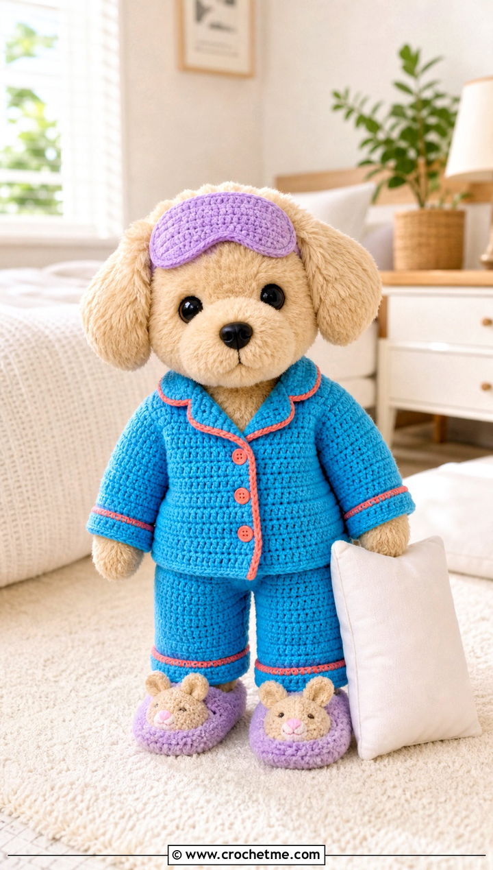 Crochet SKZOO Pajama Set With Slippers - 30 Crochet Skzoo Clothes and outfit ideas